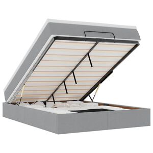 vidaXL Cadru de pat otoman cu saltea țesătură gri deschis 140x190cm