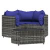 vidaXL Set mobilier de grădină cu perne, 4 piese, gri, poliratan