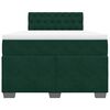 vidaXL Pat box spring cu saltea, verde &icirc;nchis, 120x190 cm, catifea