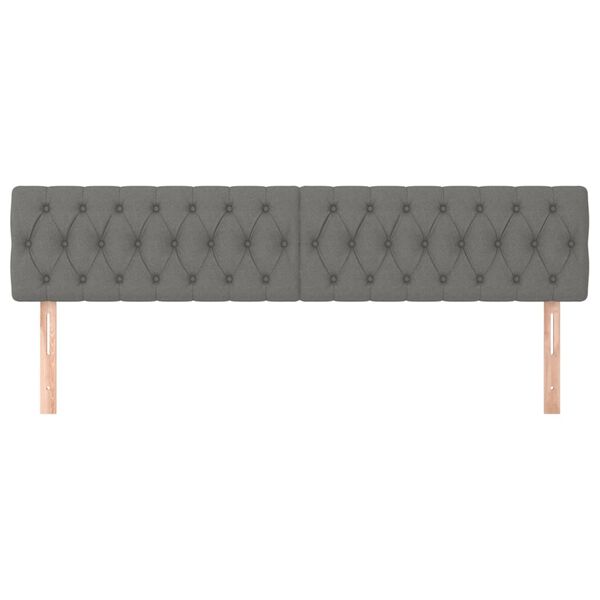 vidaXL Tăblii de pat, gri &icirc;nchis, 180x7x78/88 cm, textil