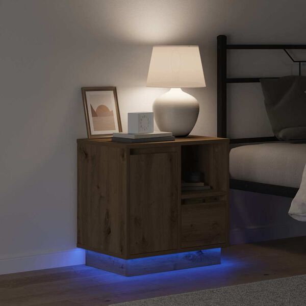 vidaXL Dulap de noapte 2 pcs Stejar Artizanal 50 x 34,5 x 50 cm