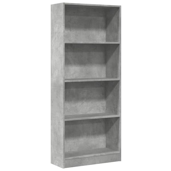 vidaXL Bibliotecă, gri beton, 60x24x143 cm, lemn prelucrat