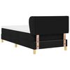vidaXL Pat cu arcuri cu saltea cu headboard Negru 90 x 190 cm țesătură