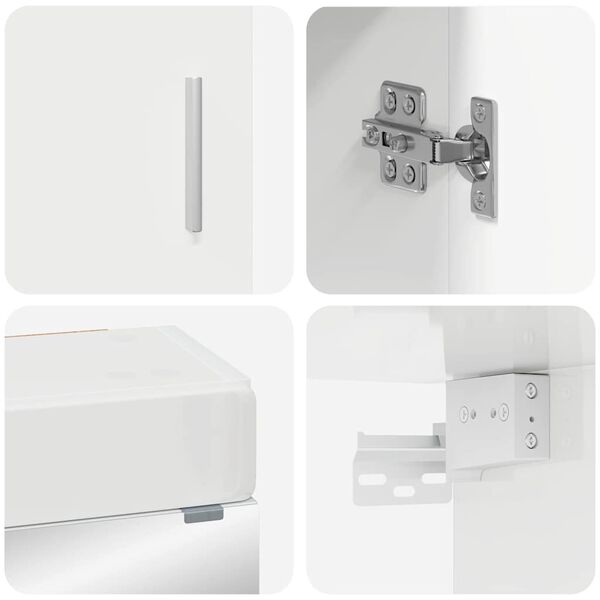 vidaXL Set de mobilier pentru baie TULUM Alb lucios Lemn compozit