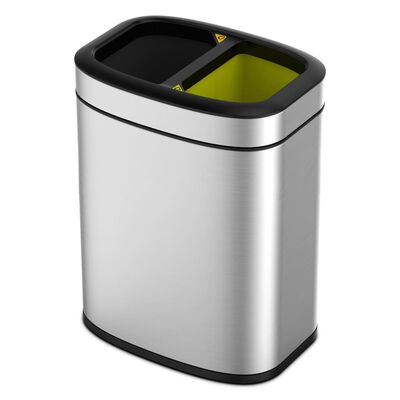 EKO Coș de gunoi deschis OLI-Cube, argintiu mat, 2x10 L