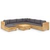 vidaXL Set mobilier grădină cu perne, 9 piese, lemn masiv de tec