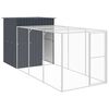 vidaXL Coteț de pui cu incintă antracit 165x455x181 cm oțel galvanizat