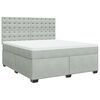 vidaXL Pat box spring cu saltea, gri deschis, 180x200 cm, catifea