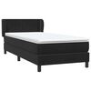 vidaXL Pat box spring cu saltea, negru, 90x220 cm, catifea