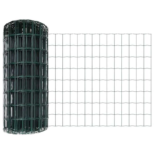 vidaXL Gard Euro Verde 0.8 x 10 m Fier acoperit cu PVC