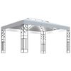 vidaXL Pavilion cu acoperiș dublu & șiruri de lumini LED, alb, 3x4 m