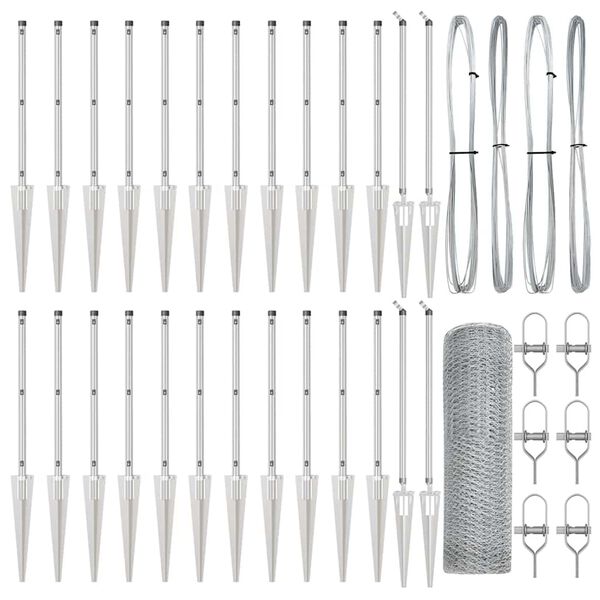 vidaXL St&acirc;lp de gard. Argintiu 50 x 0,8 m (plasă de 25 mm) Oțel