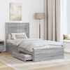 vidaXL Cadru de pat cu headboard Gri Sonoma 90 x 200 cm Lemn compozit
