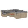 vidaXL Set canapele de grădină, 13 piese, cu perne, bej, poliratan