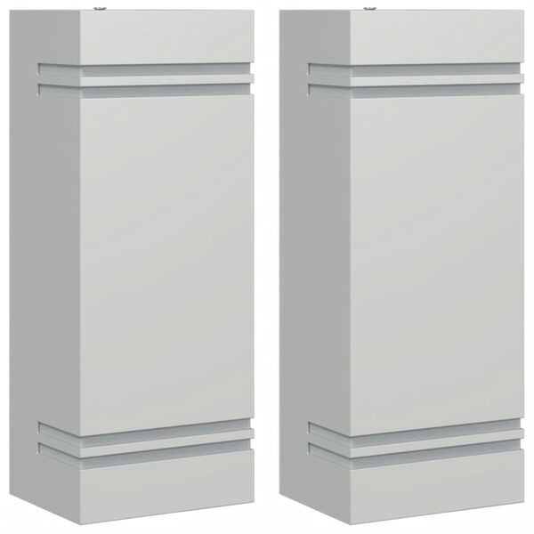 vidaXL Corpuri de iluminat exterior de perete 2 buc argintiu oțel inox