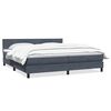 vidaXL Pat box spring cu saltea, gri &icirc;nchis, 200x220 cm, catifea