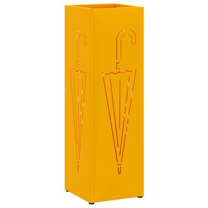 vidaXL Stand pentru Umbrele de Plouă Muștar 15,5 x 15,5 x 49 cm Oțel