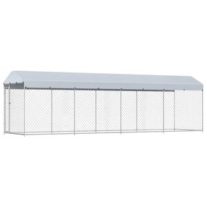 vidaXL Padoc pentru c&acirc;ini de exterior, cu acoperiș 760x190x225 cm