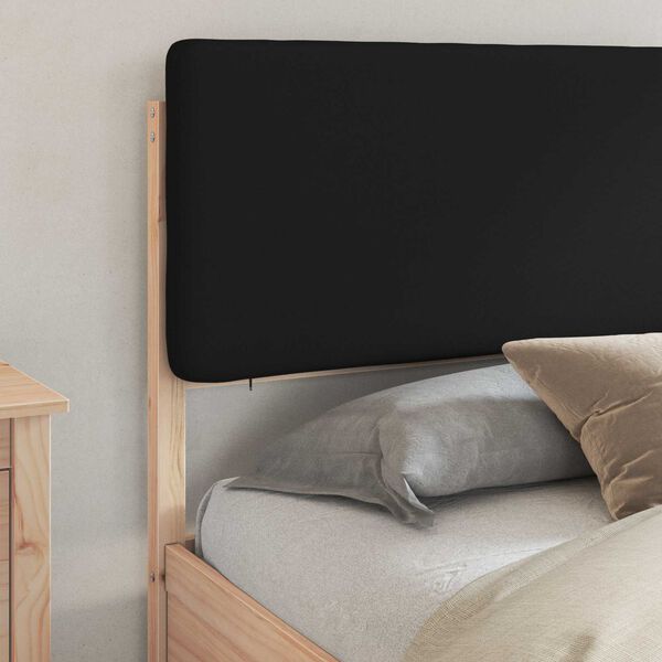 vidaXL Cadru de pat cu tăblie tapițată cu headboard Negru 200 x 200 cm