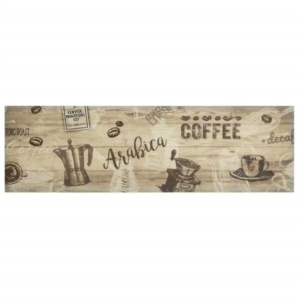 vidaXL Covor de bucătărie lavabil Coffee, maro, 45x150 cm, catifea