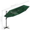 vidaXL Umbrelă de soare 4 niveluri, stâlp din aluminiu, verde, 3x3 m