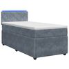 vidaXL Pat boxspring cu saltea Gri &icirc;nchis 80 x 200 cm Catifea