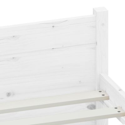 vidaXL Cadru de pat dublu 4FT6, alb, 135x190 cm, lemn masiv