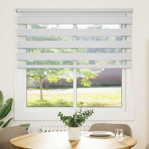 vidaXL Jaluzea Zebră 120,9x175 cm Lățime material 116,7 cm alb