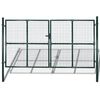 vidaXL Poartă de gard cu ușă dublă, 300x150 cm, oțel vopsit &icirc;n c&acirc;mp electrostatic