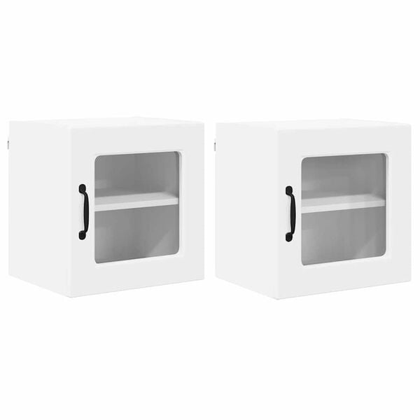 vidaXL Dulap de bucătărie 2 pcs Alb 40 x 31 x 40 cm Lemn compozit