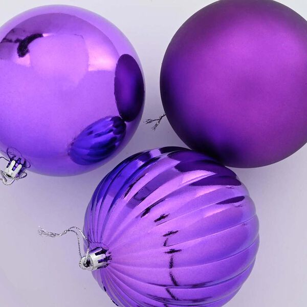 vidaXL Set de Globuri de Crăciun 3 pcs Violet Plastic