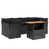 vidaXL Set canapele de grădină cu perne, 7 piese, negru, poliratan