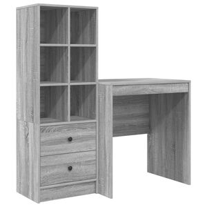 vidaXL Birou Gri Sonoma 115,5 x 50 x 127 cm 2 buc.