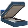 vidaXL Pat Ottoman cu Saltea și LED albastru 90 x 200 cm Țesătură