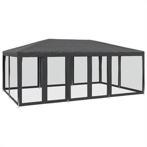 vidaXL Cort de petrecere cu 10 pereți din plasă, antracit, 6x4 m, HDPE