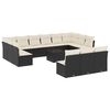 vidaXL Set mobilier de grădină cu perne, 14 piese, negru, poliratan