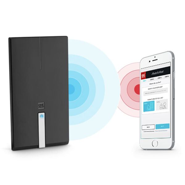 One For All Antenă TV de interior, 16x9x4,3 cm, negru