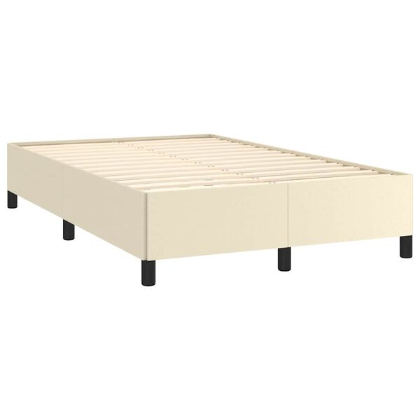 vidaXL Cadru de pat fără saltea cremă 120x190 cm piele artificială
