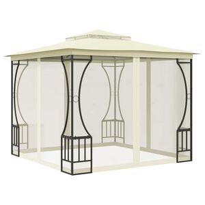vidaXL Pavilion cu plase, crem, 300 x 300 x 265 cm