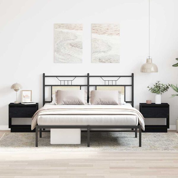 vidaXL Noptieră 2 pcs Stejar Negru 45 x 34 x 44 cm Lemn compozit