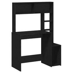 vidaXL Birou cu rafturi, negru, 100x45x140 cm, lemn compozit