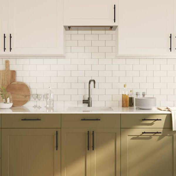 vidaXL M&acirc;nere de dulap, 10 buc., negru, 128 mm, oțel inoxidabil