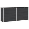 vidaXL Strat &icirc;nălțat de grădină Negru 200 x 50 x 91 cm WPC și Aluminiu
