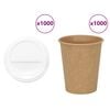 vidaXL Cești de cafea din h&acirc;rtie cu capace 1000 buc 8oz 200ml