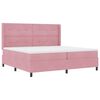 vidaXL Pat cu arcuri cu saltea cu headboard Roz 200 x 200 cm Catifea