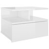 vidaXL Noptieră suspendată alb extralucios 40x31x27 cm lemn prelucrat