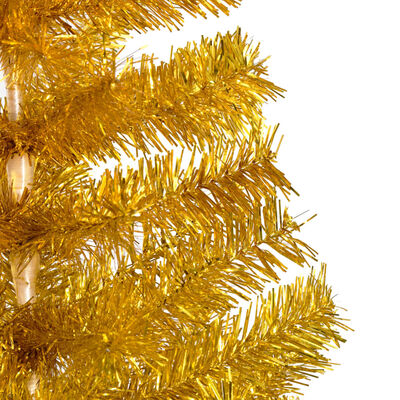 vidaXL Brad Crăciun pre-iluminat cu set globuri, auriu, 210 cm, PET