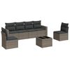 vidaXL Set canapele de grădină, 7 piese, cu perne, gri, poliratan