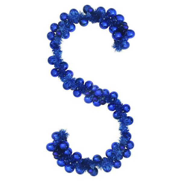 vidaXL Ghirlandă cu Bile de Crăciun albastru 186 cm Polistiren