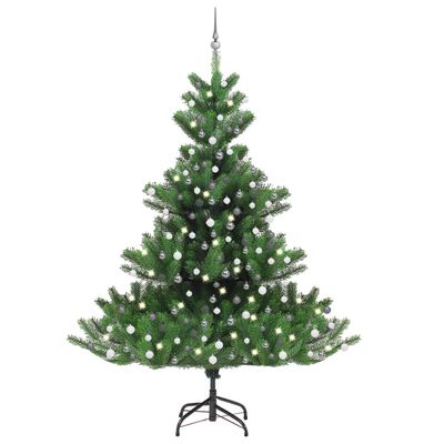 vidaXL Pom de Crăciun artificial brad Nordmann LED&globuri verde 240cm